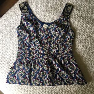 Anthropologie silk peplum top